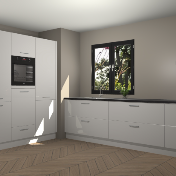 Zijdegrijze hoogglans keuken Taipei 89768