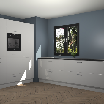 Zijdegrijze hoogglans keuken Taipei 89769