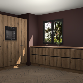 Goud Eiken greeploze keuken Taipei 89608