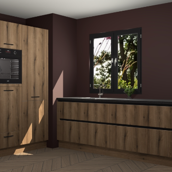 Goud Eiken greeploze keuken Taipei 89730