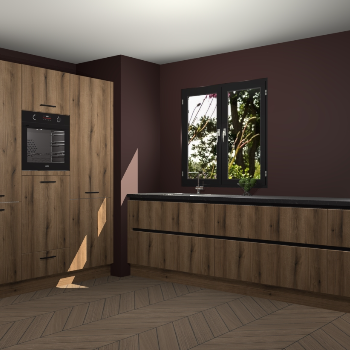 Goud Eiken greeploze keuken Taipei 89797