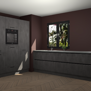 Beton Antraciet greeploze keuken Taipei 89633