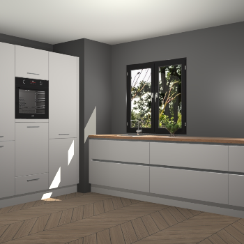 Zijdegrijze greeploze keuken Taipei 89613