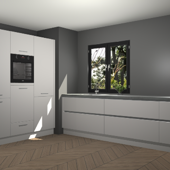 Zijdegrijze greeploze keuken Taipei 89721