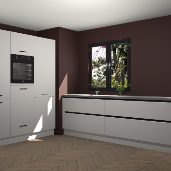 Zijdegrijze greeploze keuken Taipei 89724