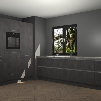 Beton Antraciet greeploze keuken Taipei 89642