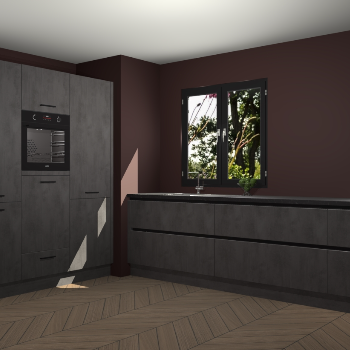 Beton Antraciet greeploze keuken Taipei 89664