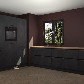 Beton Zwarte greeploze keuken Taipei 89404