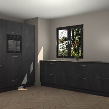 Beton Zwarte keuken Taipei 89671