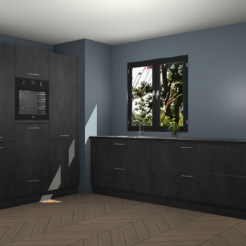 Beton Zwarte keuken Taipei 89672