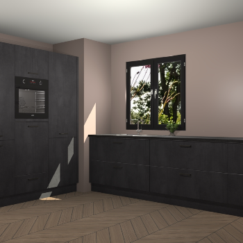 Beton Zwarte keuken Taipei 89675