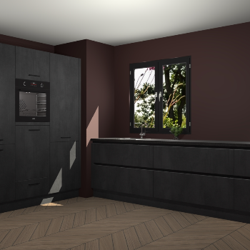 Beton Zwarte greeploze keuken Taipei 89676