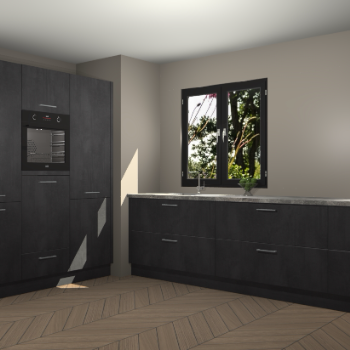 Beton Zwarte keuken Taipei 89677