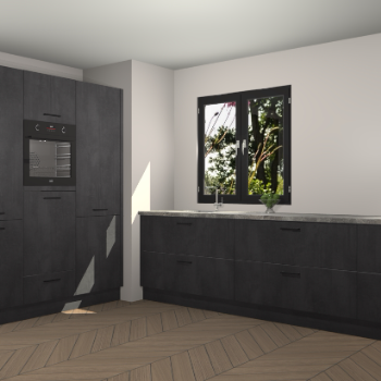 Beton Zwarte keuken Taipei 89680