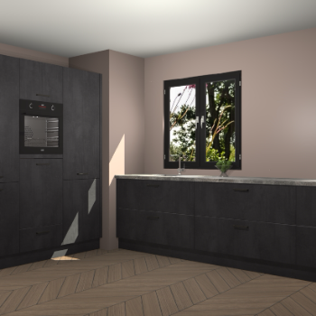 Beton Zwarte keuken Taipei 89681