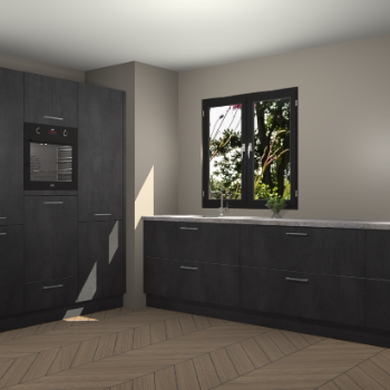 Beton Zwarte keuken Taipei 89683