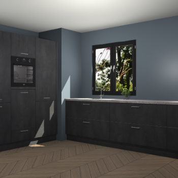 Beton Zwarte keuken Taipei 89684