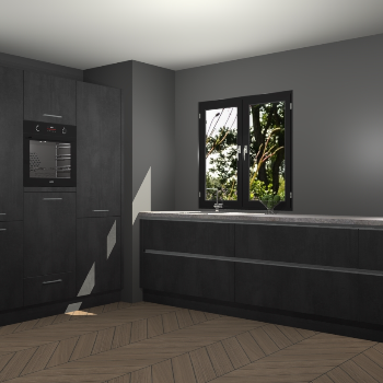 Beton Zwarte greeploze keuken Taipei 89685