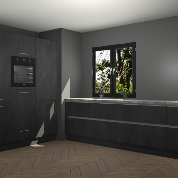 Beton Zwarte greeploze keuken Taipei 89679