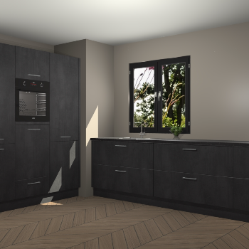 Beton Zwarte keuken Taipei 89689