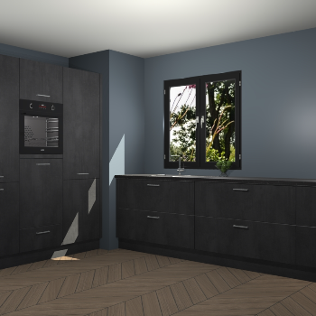 Beton Zwarte keuken Taipei 89690