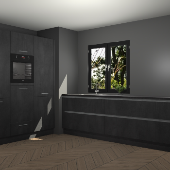 Beton Zwarte greeploze keuken Taipei 89691