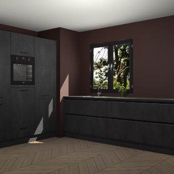 Beton Zwarte greeploze keuken Taipei 89694