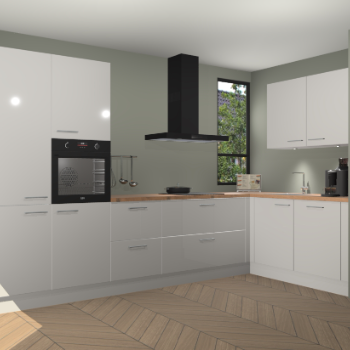 Zijdegrijze hoogglans keuken Vlaanderen 47963