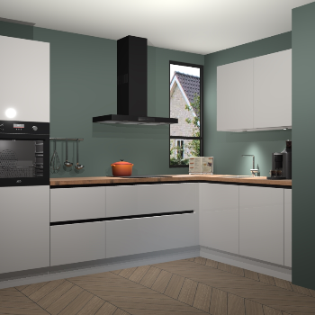 Zijdegrijze hoogglans greeploze keuken Vlaanderen 47968