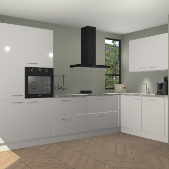 Zijdegrijze hoogglans keuken Vlaanderen 48038