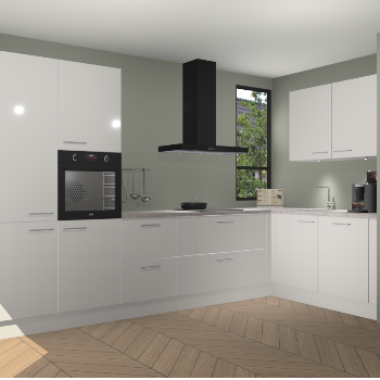 Zijdegrijze hoogglans keuken Vlaanderen 48053