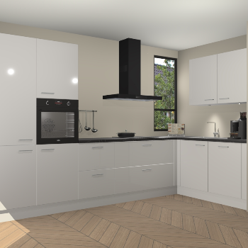 Zijdegrijze hoogglans keuken Vlaanderen 48081