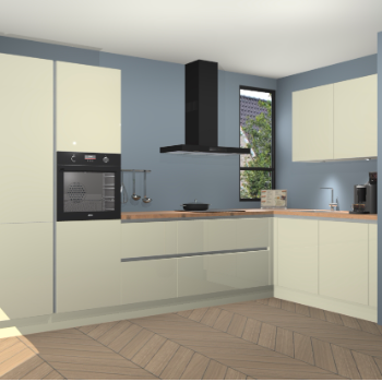 Magnolia hoogglans greeploze keuken Vlaanderen 48110