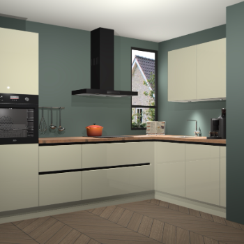 Magnolia hoogglans greeploze keuken Vlaanderen 48113