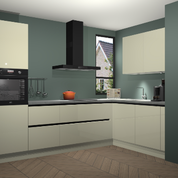 Magnolia hoogglans greeploze keuken Vlaanderen 48138