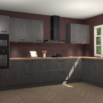 Beton antraciet keuken Graz 75330