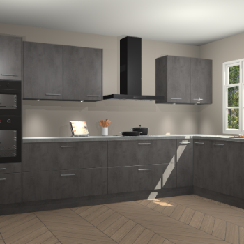 Beton antraciet keuken Graz 75353