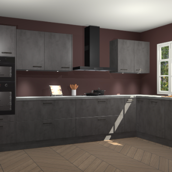 Beton antraciet keuken Graz 75357