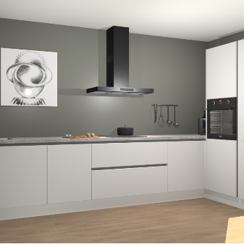 Zijdegrijze greeploze keuken Khao Lak 73339