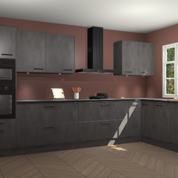 Beton antraciet keuken Graz 75370