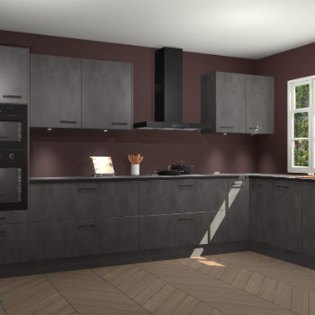 Beton antraciet keuken Graz 75371