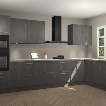 Beton antraciet keuken Graz 75389