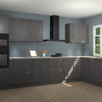 Beton antraciet keuken Graz 75391