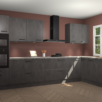 Beton antraciet keuken Graz 75393