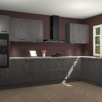 Beton antraciet keuken Graz 75394