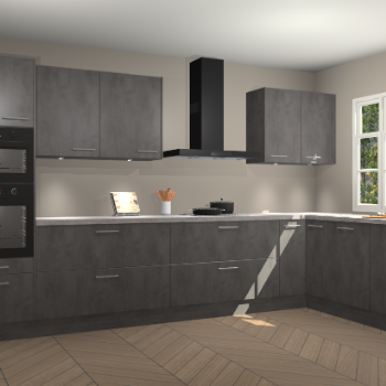 Beton antraciet keuken Graz 75437