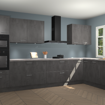 Beton antraciet keuken Graz 75438