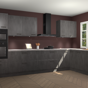 Beton antraciet keuken Graz 75447