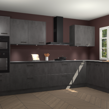 Beton antraciet keuken Graz 75490