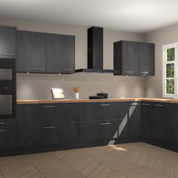 Beton zwarte keuken Graz 75494